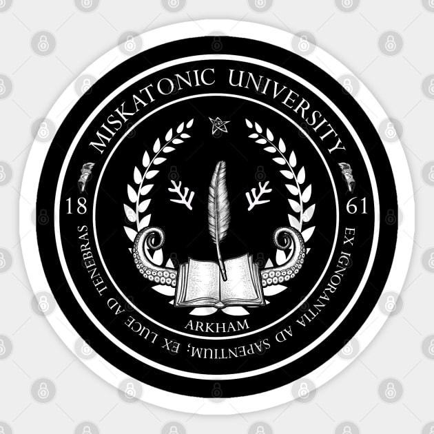 Miskatonic University Seal Sticker by Hiraeth Tees